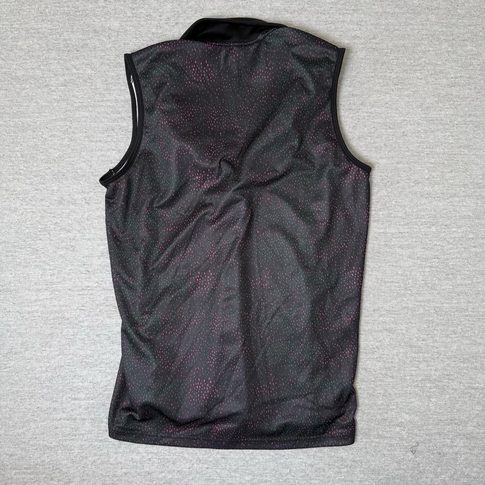 Adidas Womens Golf Sleeveless Polo Shirt Medium Black Pink Cathedral Canyon - Picture 4 of 8